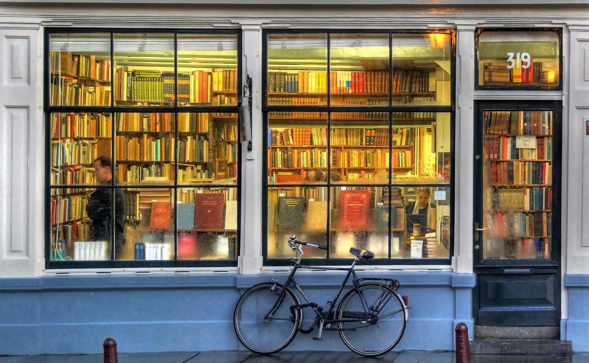 The storefront of a bookstore